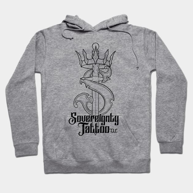 Sovereignty Tattoo Logo (Black) Hoodie by Voorheestattoos